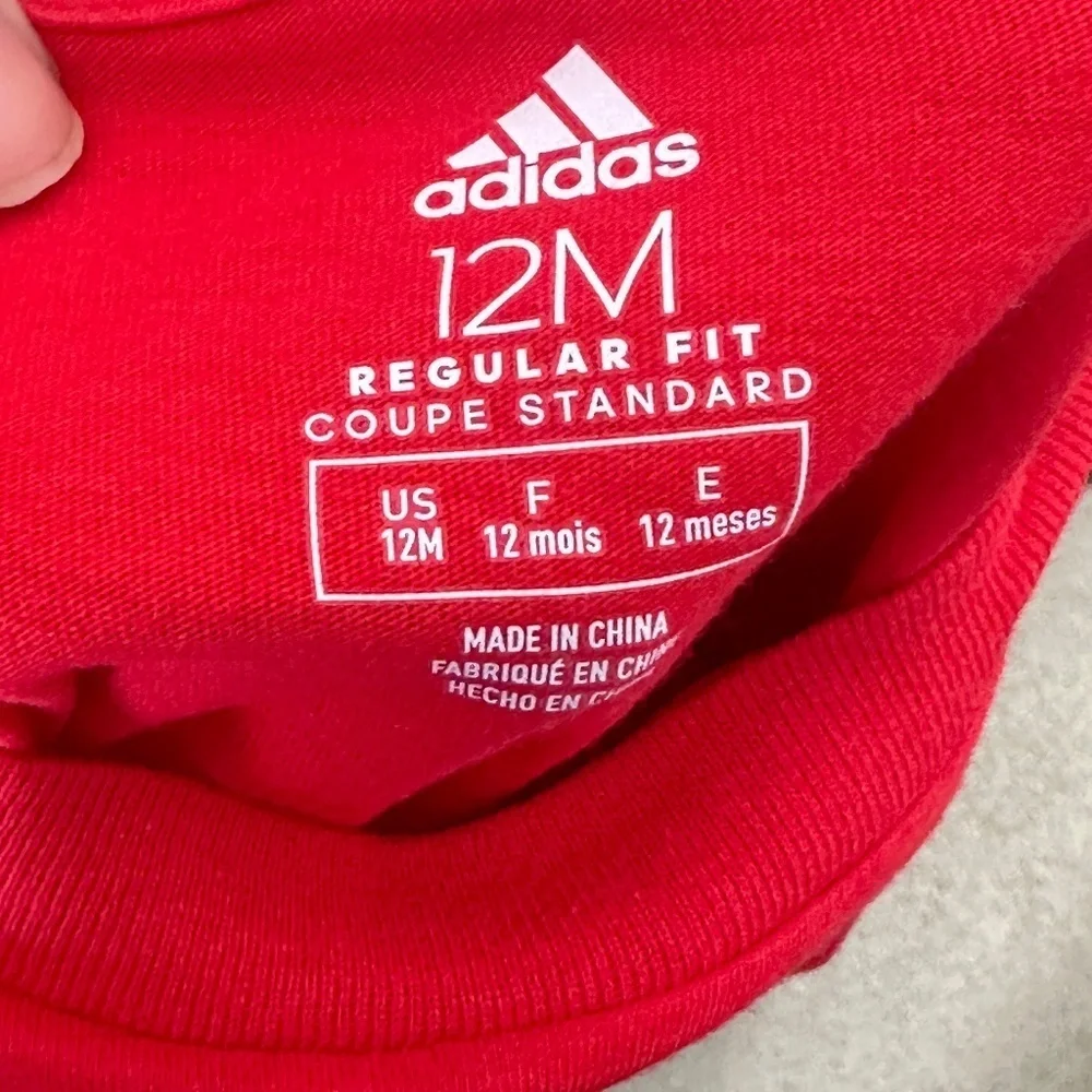 Adidas Infant Toddler Pant Set Long Sleeve Shirt Red Class New Set 12 months